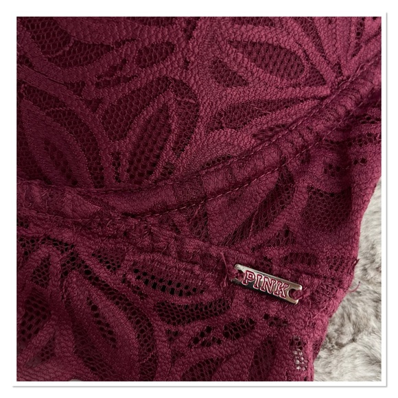 VICTORIA'S SECRET Burgundy Padded Lace Bralette - Picture 4 of 9
